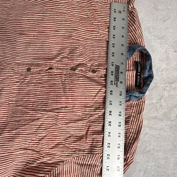 Tancredi & Morgen Women's Long Sleeve Popover Tunic Top Striped Red Hi-Lo Hem - Picture 6 of 8